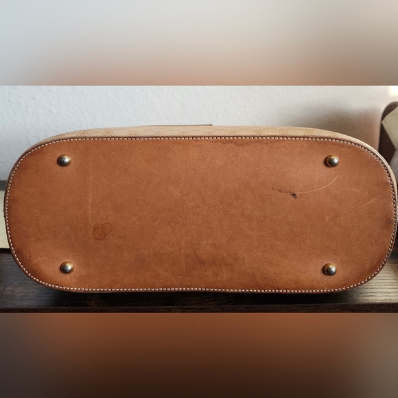 Céline Vintage Macadam Canvas Hand Bag PVC Leather Beige - Picture 7 of 16